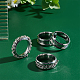 Unicraftale 12 pz anello con nucleo vuoto misura 8 anello da dito scanalato in acciaio inossidabile con sacchetti di velluto spazi vuoti rotondi per anelli intarsiati creazione di fedi nuziali per gioielli STAS-UN0038-95-3