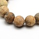 Frosted Natural Picture Jasper Round Bead Strands G-M064-12mm-05-2