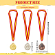3Pcs 3 Colors Alloy Award Volleyball Medal AJEW-FG0003-28-2