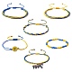 Набор браслетов из вощеного полиэфирного плетеного шнура BJEW-SW00024-1