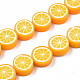手作り樹脂粘土ビーズ連売り  レモンスライス  オレンジ  8~10x3.5~4.5mm  穴：1.6mm  約38~40個/連  13.98インチ〜15.55インチ（35.5~38cm） CLAY-R069-01L-A04-1