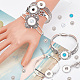 Delorigin 6pcs 6 impostazioni intercambiabili dei braccialetti del polsino del collegamento a scatto della lega di stile & impostazioni dei braccialetti di fascino DIY-DR0001-06-3