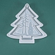 クリスマスツリーのシリコンモールド  ペンダントレジン型  UVレジン用  エポキシ樹脂ジュエリー作り  ホワイト  115x113x15mm X-DIY-K017-16-4