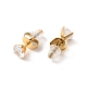 Coeur de zircone cubique clair avec collier pendentif en émail et boucles d'oreilles SJEW-M099-02G-7