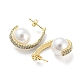 Brass Stud Earrings with ABS Imitation Pearl Beaded EJEW-I300-02G-2