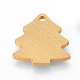環境に優しいアルミペンダント  レーザーカットペンダント  クリスマスツリー  ゴールド  23x22x2~2.5mm  穴：2~2.5mm ALUM-Q001-65A-2