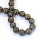 Natural Black Wood Lace Stone Round Bead Strands X-G-E334-10mm-03-3