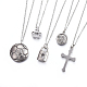 304 Stainless Steel Pendant Necklaces NJEW-O109-02P-1