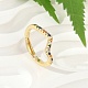 Волнистые латунные микропаве кубические цирконии регулируемые кольца RJEW-S400-15G-1