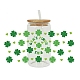 Saint Patrick's Day Theme PET Clear Film Clover Rub on Transfer Stickers for Glass Cups PW-WG36251-01-1