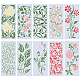 ペットのプラスチック製の描画絵画ステンシルテンプレート  花模様の長方形  ホワイト  34.9x14.9x0.02cm  10個/セット DIY-WH0304-900-1
