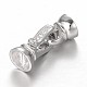 Platinum Plated 925 Sterling Silver Rhinestone Watch Band Clasps STER-N014-13-2