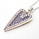 Heart Antique Silver Plated Alloy Glass Caviar Nail Beads Pendant Necklaces NJEW-JN01313-2