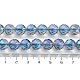 Brins de perles de cristal de quartz synthétique galvanisées G-Z038-A02-03FR-1-5