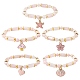 Rosa naturale bracciali di perline di quarzo BJEW-JB09468-1