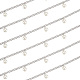 Ph pandahall 6.5 pies cadenas de joyería con perlas 304 cadena de eslabones cubanos de acero inoxidable cadena torcida con perlas de 10 mm cadena de cable de cuentas de 5 mm para gargantilla pulsera collar tobillera fabricación de joyas CHS-PH0001-06-1