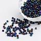 8/0 Electroplated Iris Round Glass Seed Beads X-SEED-A009-3mm-604-1