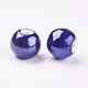 Perles rondes en porcelaine artisanale bleu foncé nacré X-PORC-D001-12mm-14-2