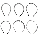 6 stücke 6 stil stilvolle unisex schlicht metall haar zubehör einsatz kamm gewelltes haar band eisen haarbänder OHAR-SZ0001-06-1