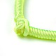 手作り編み込みロープポリエステルスレッドブレスレット  緑黄  7-5/8インチ（19.5cm）〜8-1/8インチ（20.5cm） BJEW-F360-I16-4