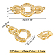 SUPERFINDINGS 8 Sets 2 Colors Brass Fold Over Clasps Brass Micro Pave Cubic Zirconia Fold Over Clasps Oval Shaped Long-Lasting Platinum Golden Clasps for Jewelry Making FIND-FH0002-98-6
