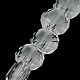 Abalorios tallados plano y redondo de vidrio cristal esmerilado hebras GLAA-F007-A01-1