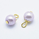 Iron Glass Pearl Charms X-HY-K005-01-2