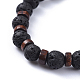 Bracelets extensibles en pierre de lave naturelle BJEW-JB04492-01-3