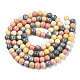 Opaque Crackle Glass Round Beads Strands GLAA-T031-01G-3