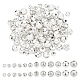 PH PandaHall 120pcs 6 Styles Silver Spacer Beads Round Spacer Beads Brass Rondelle Beads Spacer Metal Beads Loose Smooth Spacer Beads for Bracelet Necklace Earring Jewelry Making DIY Crafts KK-PH0005-91-1