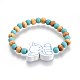 (vente de bijoux pour fêtes d'usine) bracelets extensibles pour enfants en perles de bois BJEW-JB04129-05-2
