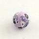 Perles en pâte polymère avec motif de fleurs manuelles CLAY-Q175-02-2