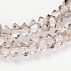 Pearl Luster Plated Faceted Bicone Glass Bead Strands EGLA-J099-PL01-1