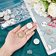 UNICRAFTALE 20Pcs Flat Round Brooch Pin with 20Pcs Glass Cabochons 304 Stainless Steel Brooch Bezel Trays DIY Blank Dome Brooch Making Kit for DIY Brooch Making STAS-UN0044-51-3