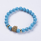 Synthetic Turquoise Beads Stretch Bracelets BJEW-E325-E20-1