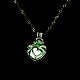 Medallón de aleación luminosa collares pendientes de corazón NJEW-F284-07B-1