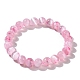 Bracelet extensible en perles rondes en sélénite naturelle teinte pour femmes BJEW-G697-02B-3