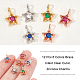 Nbeads 12Pcs 6 Colors Brass Inlaid Clear Cubic Zirconia Charms ZIRC-NB0001-72-3