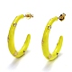 Brass Enamel Half Hoop Earrings EJEW-B004-03G-3