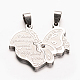 Coeur Saint Valentin avec mot 304 pendentifs en acier inoxydable strass split X-STAS-N068-01A-1