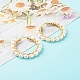 Orecchini a cerchio in ottone con perle di perle naturali EJEW-JE04565-02-3