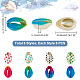 Nbeads 64 pièces 8 styles de perles de coquillage de cauri imprimées SHEL-NB0001-56-2
