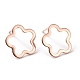 201 Stainless Steel Flower Stud Earring with 316 Stainless Steel Pin for Women STAS-K241-18RG-1