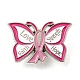 Broche en alliage d'émail avec ruban de sensibilisation au cancer du sein et des papillons JEWB-B006-12B-1