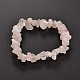 Bracelets élastiques de perles de quartz rose naturel BJEW-JB01826-02-1