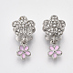 Platinum Plated Alloy European Dangle Charms MPDL-S067-53-1