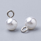 Abs de plástico imitación perla encantos OACR-R068-10mm-01-2