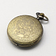 Vintage flache runde Zink-Legierung Quarzuhr Köpfe für Taschenuhr Halskette Herstellung WACH-R005-M01-3