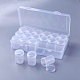 長方形のプラスチック製の箱  18 個の円柱状ビーズ容器付き  透明  25.9x14.25x6.25cm  ボトル：5.75x4.05センチメートル  容量：20ml（0.67液量オンス）  18個/箱 CON-WH0068-04-1