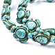 Teints perles synthétiques turquoise brins G-M152-10-B-4